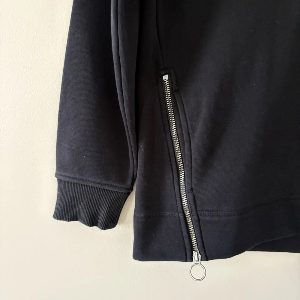 Athleta Cozy Karma Side Zip Sweatshirt Funnel Neck Pullover Black Size Small - Picture 8 of 13